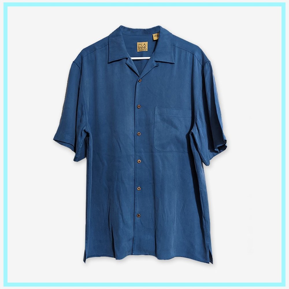 Blue Button Down Men's Shirt Medium Jos A. Bank